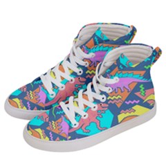 Dinosaur Pattern Women s Hi-top Skate Sneakers by Wav3s