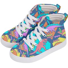 Dinosaur Pattern Kids  Hi-top Skate Sneakers by Wav3s