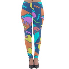 Dinosaur Pattern Lightweight Velour Leggings by Wav3s