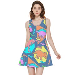 Dinosaur Pattern Inside Out Reversible Sleeveless Dress