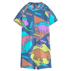 Dinosaur Pattern Kids  Boyleg Half Suit Swimwear by Wav3s