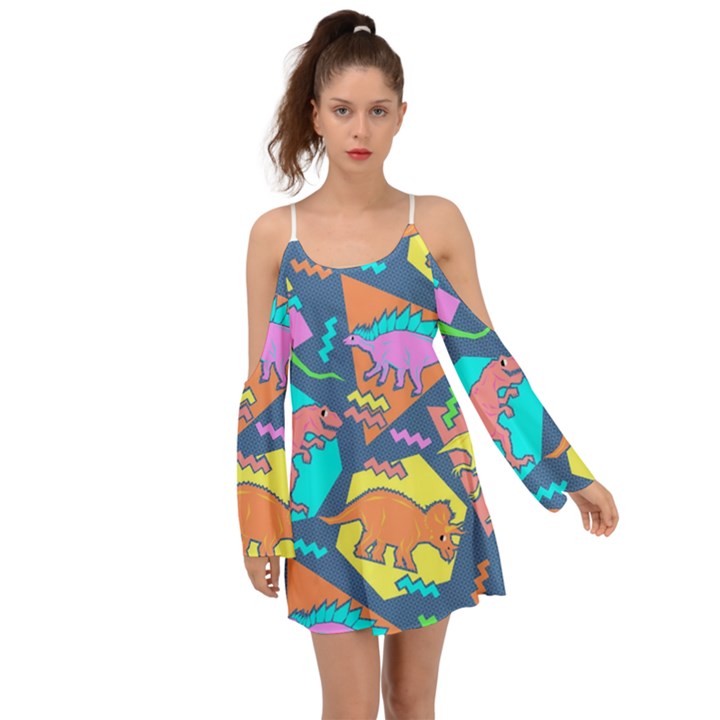 Dinosaur Pattern Boho Dress