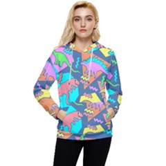 Dinosaur Pattern Women s Lightweight Drawstring Hoodie