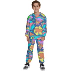 Dinosaur Pattern Kids  Sweatshirt Set