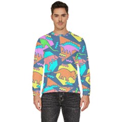 Dinosaur Pattern Men s Fleece Sweatshirt