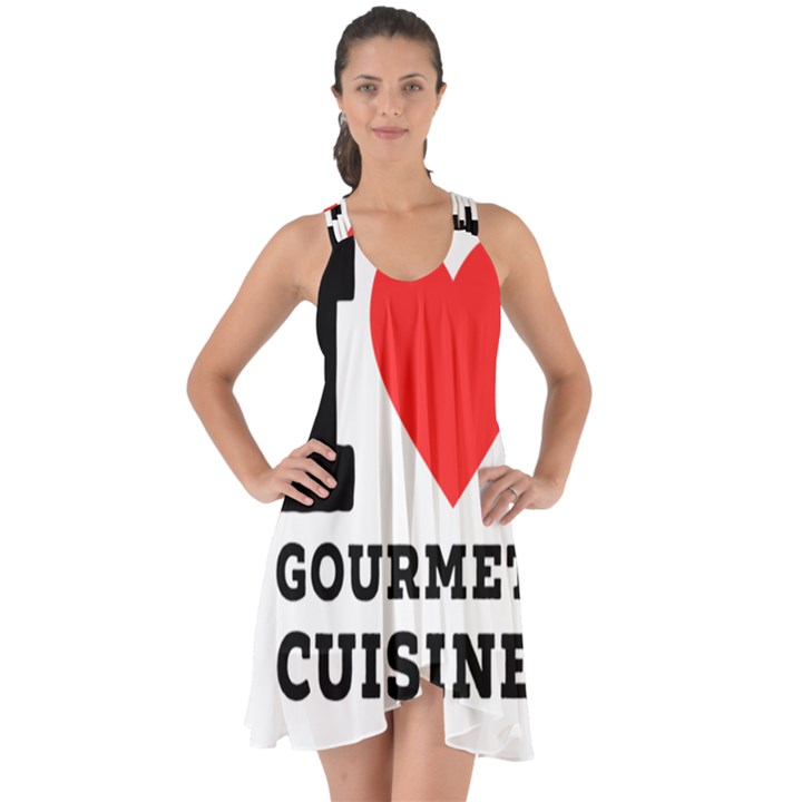 I love gourmet cuisine Show Some Back Chiffon Dress