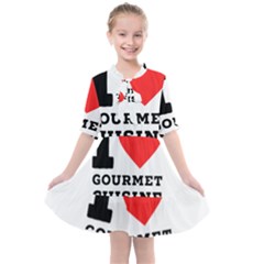 I Love Gourmet Cuisine Kids  All Frills Chiffon Dress by ilovewhateva