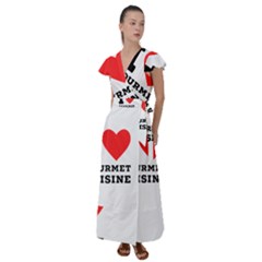 I Love Gourmet Cuisine Flutter Sleeve Maxi Dress by ilovewhateva