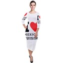 I love Mexican cuisine Quarter Sleeve Midi Velour Bodycon Dress View1