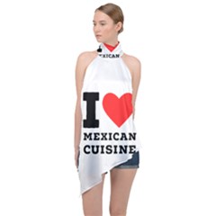 I Love Mexican Cuisine Halter Asymmetric Satin Top by ilovewhateva