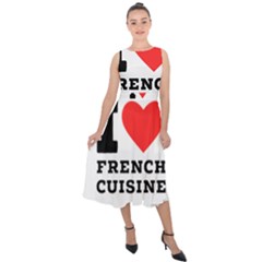 I Love French Cuisine Midi Tie-back Chiffon Dress by ilovewhateva