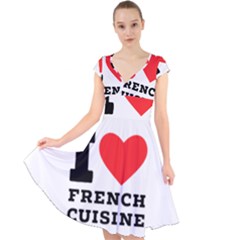 I Love French Cuisine Cap Sleeve Front Wrap Midi Dress by ilovewhateva