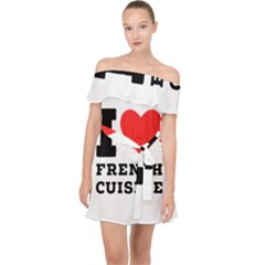 I Love French Cuisine Off Shoulder Chiffon Dress by ilovewhateva