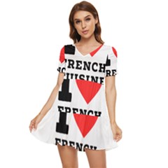 I Love French Cuisine Tiered Short Sleeve Babydoll Dress by ilovewhateva