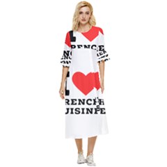 I Love French Cuisine Double Cuff Midi Dress by ilovewhateva