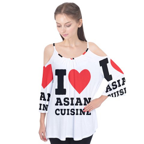 I Love Asian Cuisine Flutter Sleeve Tee  by ilovewhateva