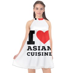 I Love Asian Cuisine Halter Neckline Chiffon Dress  by ilovewhateva