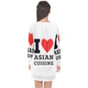 I love Asian cuisine Long Sleeve Chiffon Shift Dress  View2