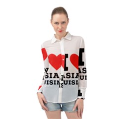 I Love Asian Cuisine Long Sleeve Chiffon Shirt