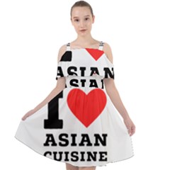 I Love Asian Cuisine Cut Out Shoulders Chiffon Dress by ilovewhateva