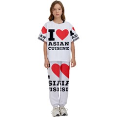 I Love Asian Cuisine Kids  Tee And Pants Sports Set by ilovewhateva