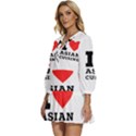 I love Asian cuisine V-Neck Placket Mini Dress View2