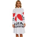 I love Asian cuisine Long Sleeve Shirt Collar A-Line Dress View1