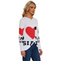 I love Asian cuisine Long Sleeve Crew Neck Pullover Top View3