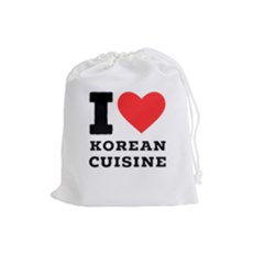 I Love Korean Cuisine Drawstring Pouch (large) by ilovewhateva