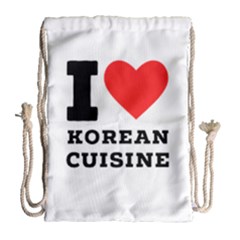 I Love Korean Cuisine Drawstring Bag (large) by ilovewhateva