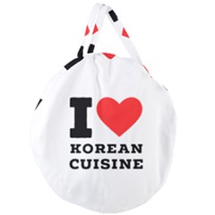 I Love Korean Cuisine Giant Round Zipper Tote by ilovewhateva