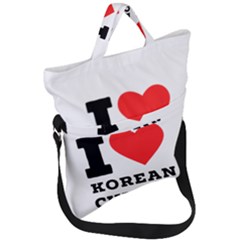 I Love Korean Cuisine Fold Over Handle Tote Bag by ilovewhateva