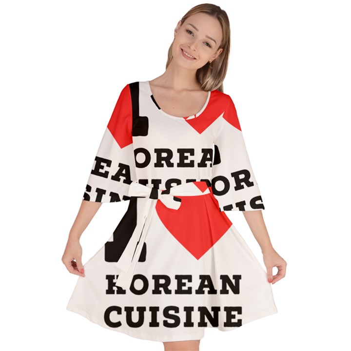 I love Korean cuisine Velour Kimono Dress