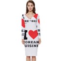 I love Korean cuisine Long Sleeve V-Neck Bodycon Dress  View1