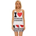 I love Korean cuisine V-Neck Satin Pajamas Set View1