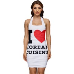 I Love Korean Cuisine Sleeveless Wide Square Neckline Ruched Bodycon Dress by ilovewhateva