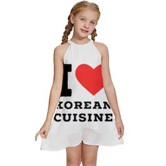 I Love Korean Cuisine Kids  Halter Collar Waist Tie Chiffon Dress by ilovewhateva