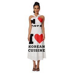 I Love Korean Cuisine Sleeveless Cross Front Cocktail Midi Chiffon Dress by ilovewhateva