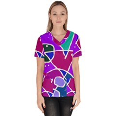 Mazipoodles In The Frame  Women s V-neck Scrub Top by Mazipoodles