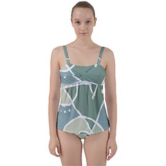 Mazipoodles In The Frame - Balanced Meal 31 Twist Front Tankini Set by Mazipoodles