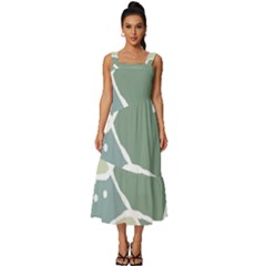 Mazipoodles In The Frame - Balanced Meal 31 Square Neckline Tiered Midi Dress by Mazipoodles