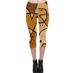 Mazipoodles In The Frame - Brown Capri Leggings  by Mazipoodles