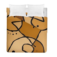 Mazipoodles In The Frame - Brown Duvet Cover Double Side (full/ Double Size) by Mazipoodles