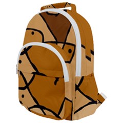 Mazipoodles In The Frame - Brown Rounded Multi Pocket Backpack by Mazipoodles