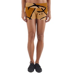 Mazipoodles In The Frame - Brown Yoga Shorts by Mazipoodles