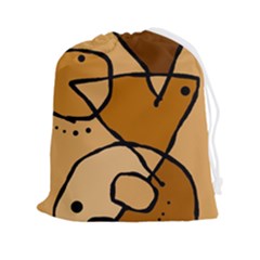 Mazipoodles In The Frame - Brown Drawstring Pouch (2xl) by Mazipoodles