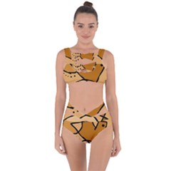 Mazipoodles In The Frame - Brown Bandaged Up Bikini Set  by Mazipoodles