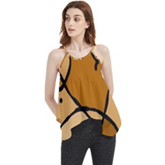 Mazipoodles In The Frame - Brown Flowy Camisole Tank Top by Mazipoodles