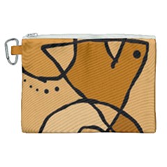 Mazipoodles In The Frame - Brown Canvas Cosmetic Bag (xl) by Mazipoodles