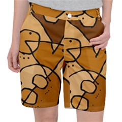 Mazipoodles In The Frame - Brown Women s Pocket Shorts by Mazipoodles